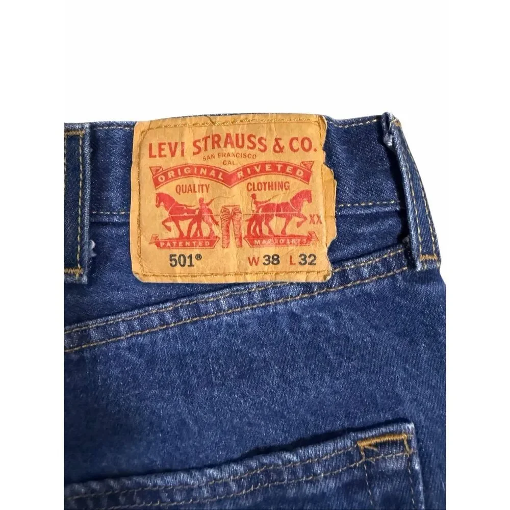 Levi’s 501 XX Mens Jeans 38X32 Blue WPL423 Button Fly Made In Mexico 100% Cotton